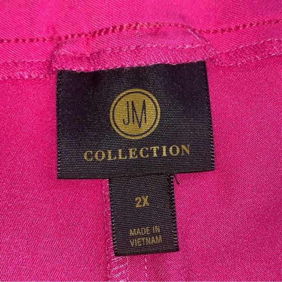 JM Collections Women’s Vibrant Pink Berry Pull On Capri Pants Size 2X NWT Summer - Picture 8 of 11